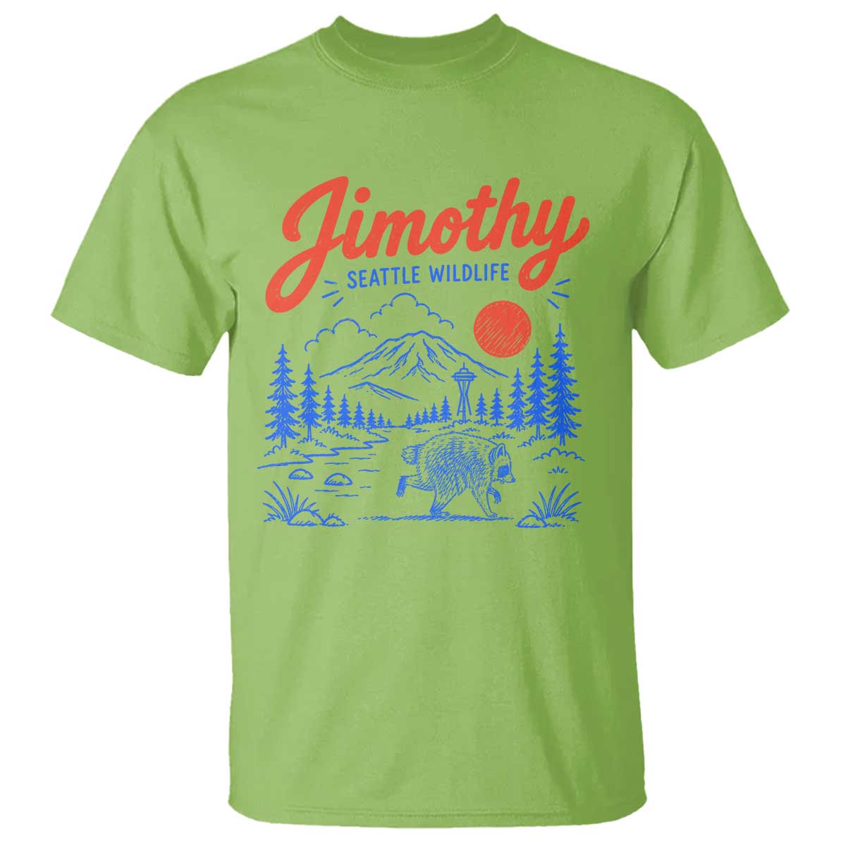 Jimothy Seattle Raccoon T Shirt Vintage Graphic Viral Short Spine Trash Panda Wildlife