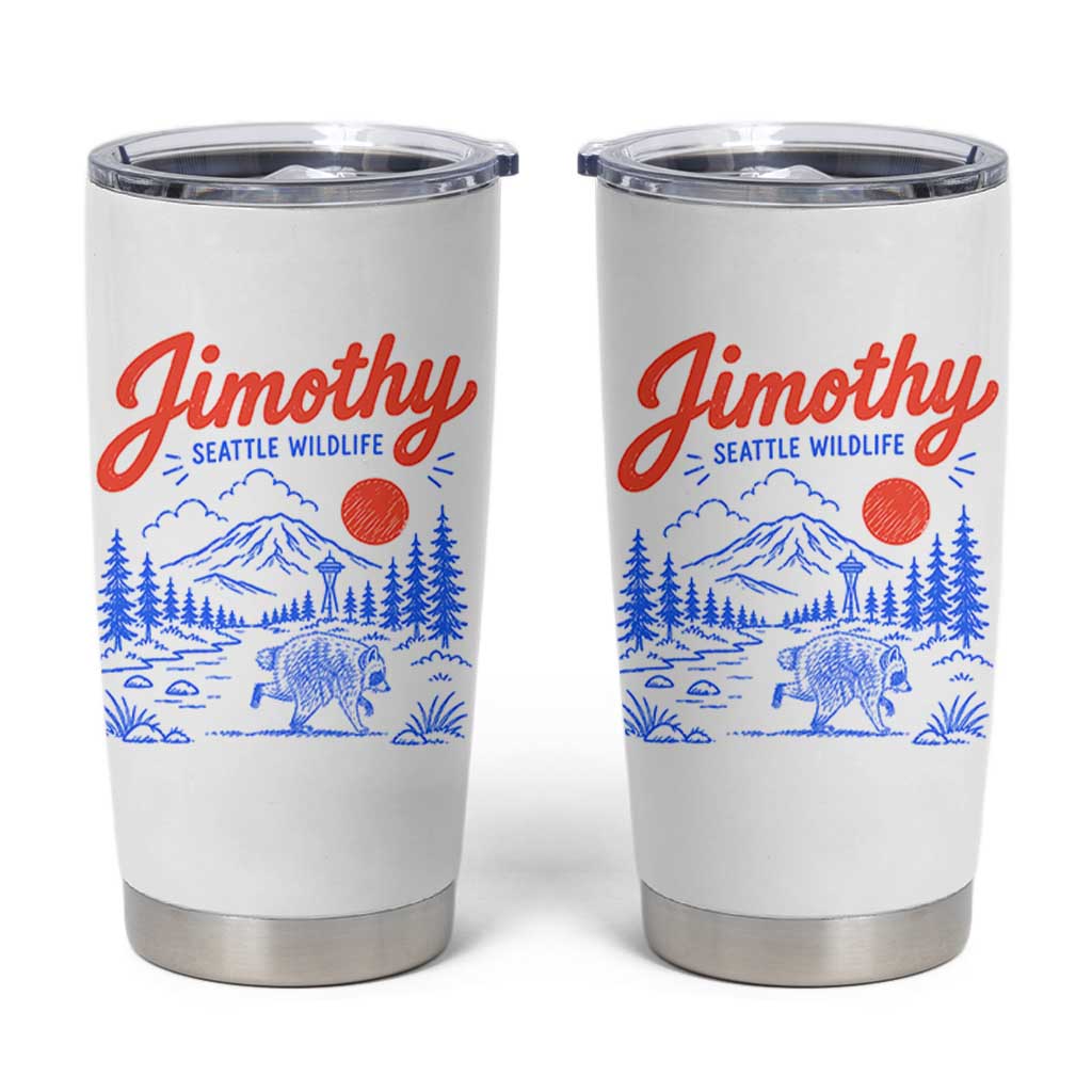 Jimothy Seattle Raccoon Tumbler Cup Vintage Graphic Viral Short Spine Trash Panda Wildlife