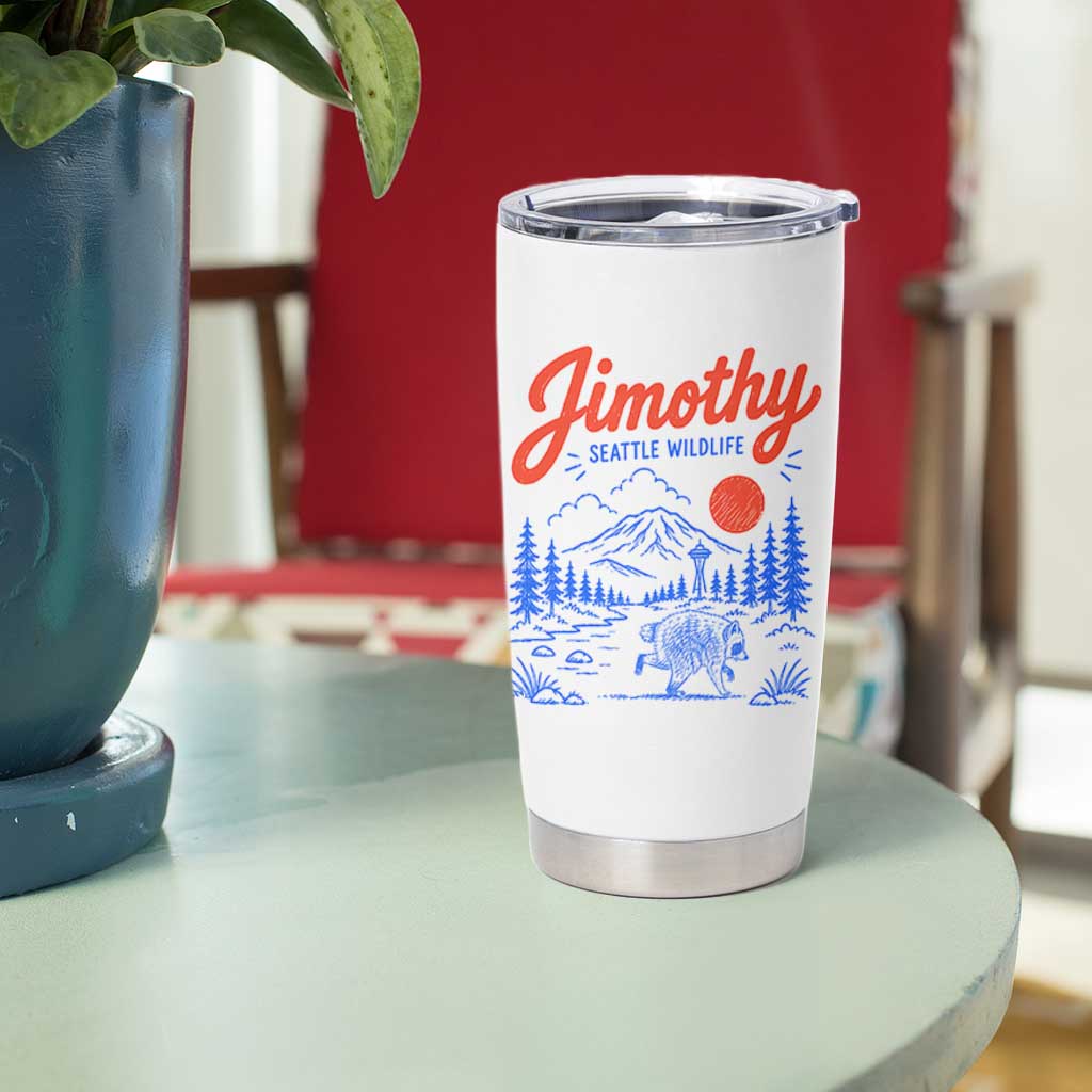 Jimothy Seattle Raccoon Tumbler Cup Vintage Graphic Viral Short Spine Trash Panda Wildlife