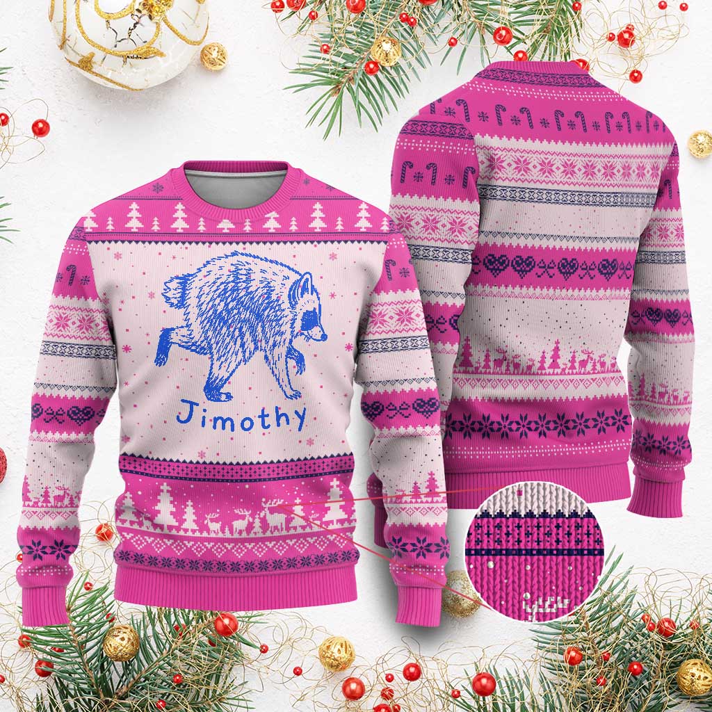 Jimothy Viral Raccoon Ugly Christmas Sweater Funny Trash Panda Wildlife