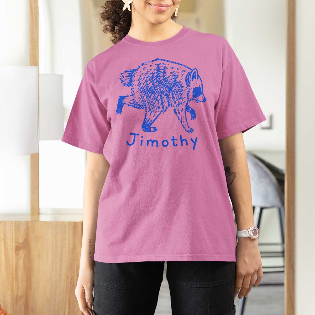 Jimothy Viral Raccoon T Shirt For Women Funny Trash Panda Wildlife