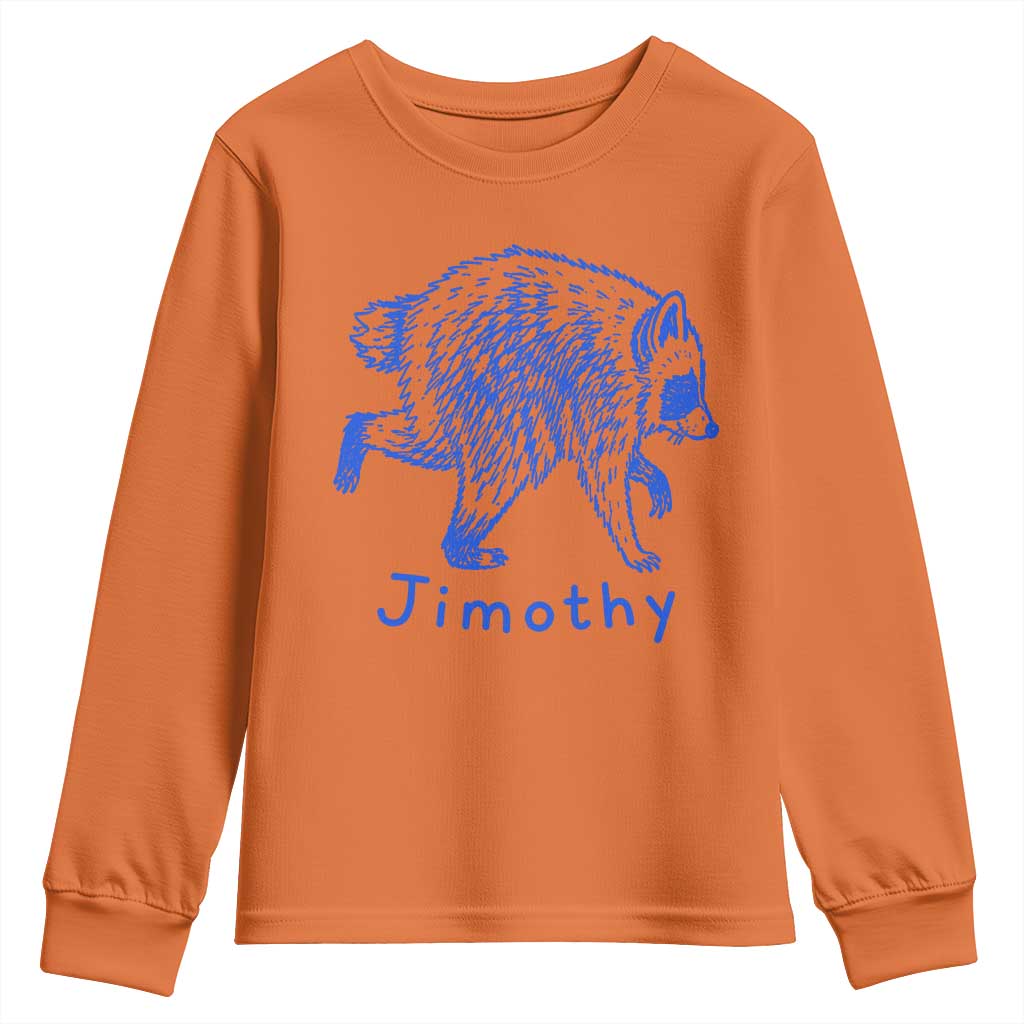 Jimothy Viral Raccoon Youth Sweatshirt Funny Trash Panda Wildlife