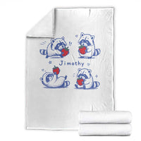 Funny Jimothy Viral Raccoon Throw Blanket Cute Baby Trash Panda Strawberry