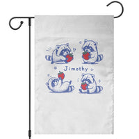 Funny Jimothy Viral Raccoon Garden Flag Cute Baby Trash Panda Strawberry