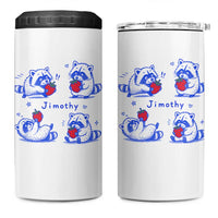 Funny Jimothy Viral Raccoon 4 in 1 Can Cooler Tumbler Cute Baby Trash Panda Strawberry