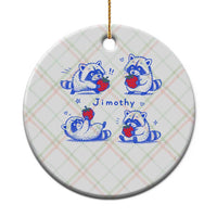 Funny Jimothy Viral Raccoon Ceramic Ornament Cute Baby Trash Panda Strawberry