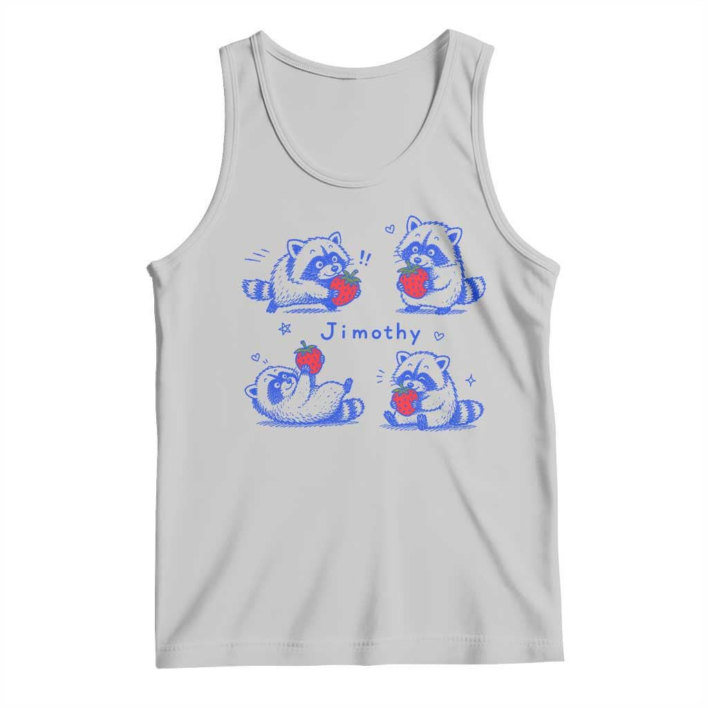 Funny Jimothy Viral Raccoon Tank Top Cute Baby Trash Panda Strawberry