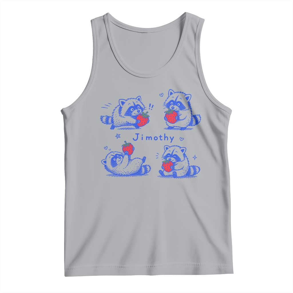 Funny Jimothy Viral Raccoon Tank Top Cute Baby Trash Panda Strawberry
