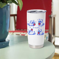 Funny Jimothy Viral Raccoon Tumbler Cup Cute Baby Trash Panda Strawberry