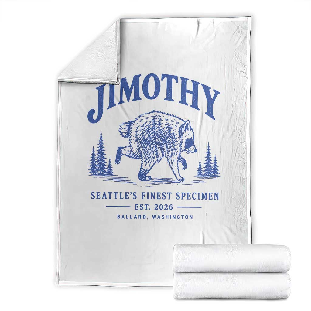 Jimothy Viral Raccoon From Seattle Throw Blanket Funny Trash Panda Wildlife Seattle Feral Legend