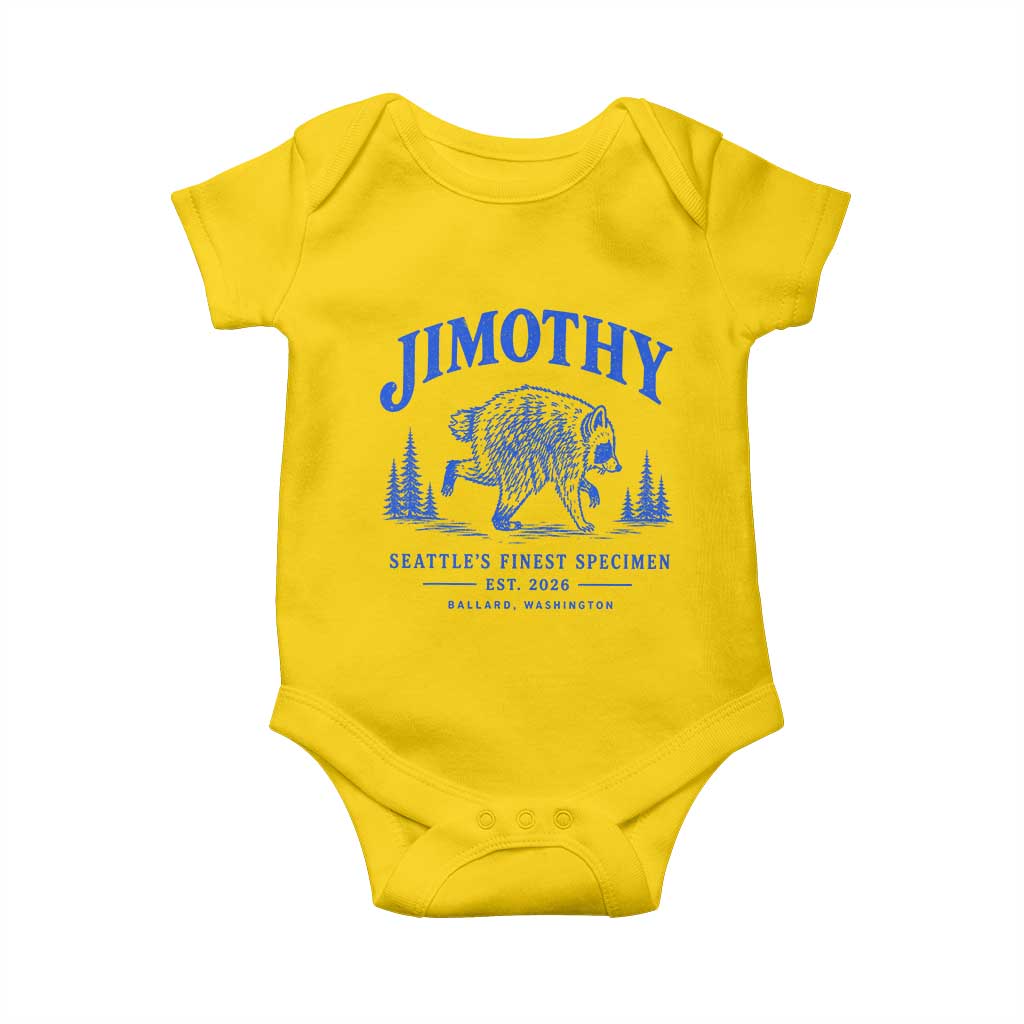 Jimothy Viral Raccoon From Seattle Baby Onesie Funny Trash Panda Wildlife Seattle Feral Legend