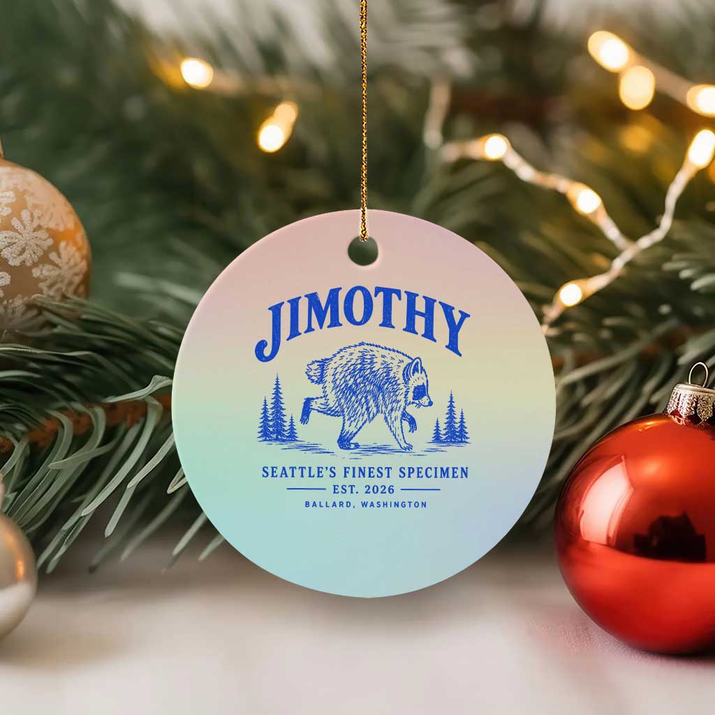 Jimothy Viral Raccoon From Seattle Ceramic Ornament Funny Trash Panda Wildlife Seattle Feral Legend