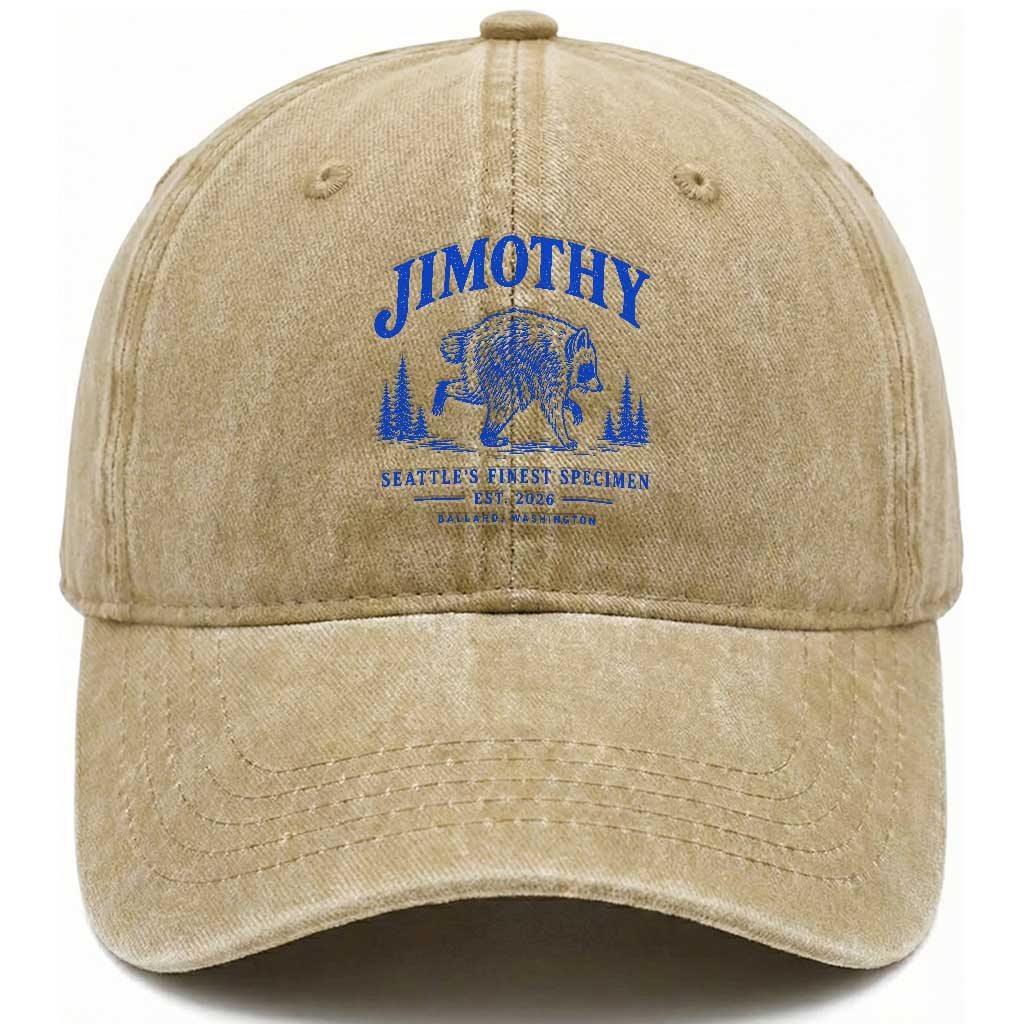 Jimothy Viral Raccoon From Seattle Washed Cotton Baseball Cap Funny Trash Panda Wildlife Seattle Feral Legend