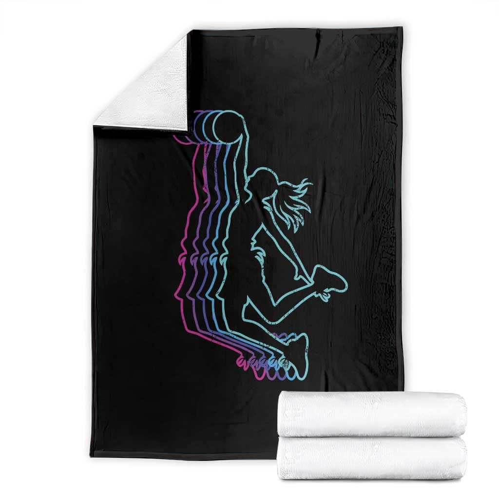 Basketball Girl Throw Blanket Player Slam Dunk Teens Girls - Wonder Print Shop