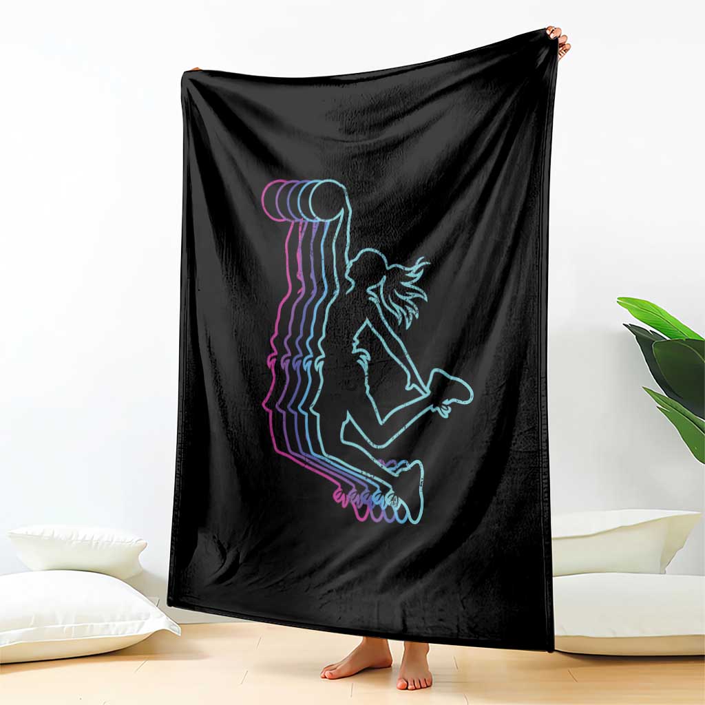 Basketball Girl Throw Blanket Player Slam Dunk Teens Girls - Wonder Print Shop