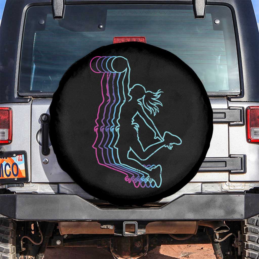 Basketball Girl Spare Tire Cover Player Slam Dunk Teens Girls - Wonder Print Shop