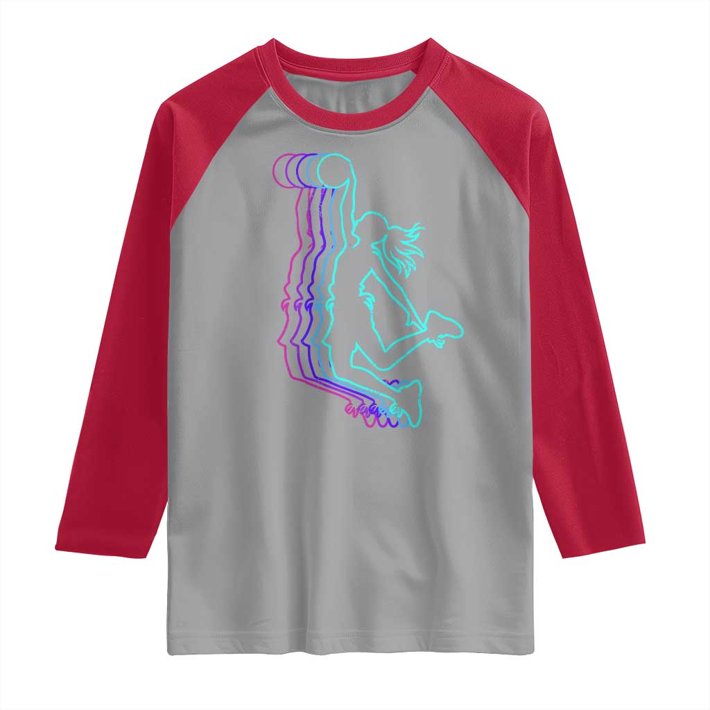 Basketball Girl Raglan Shirt Player Slam Dunk Teens Girls - Wonder Print Shop