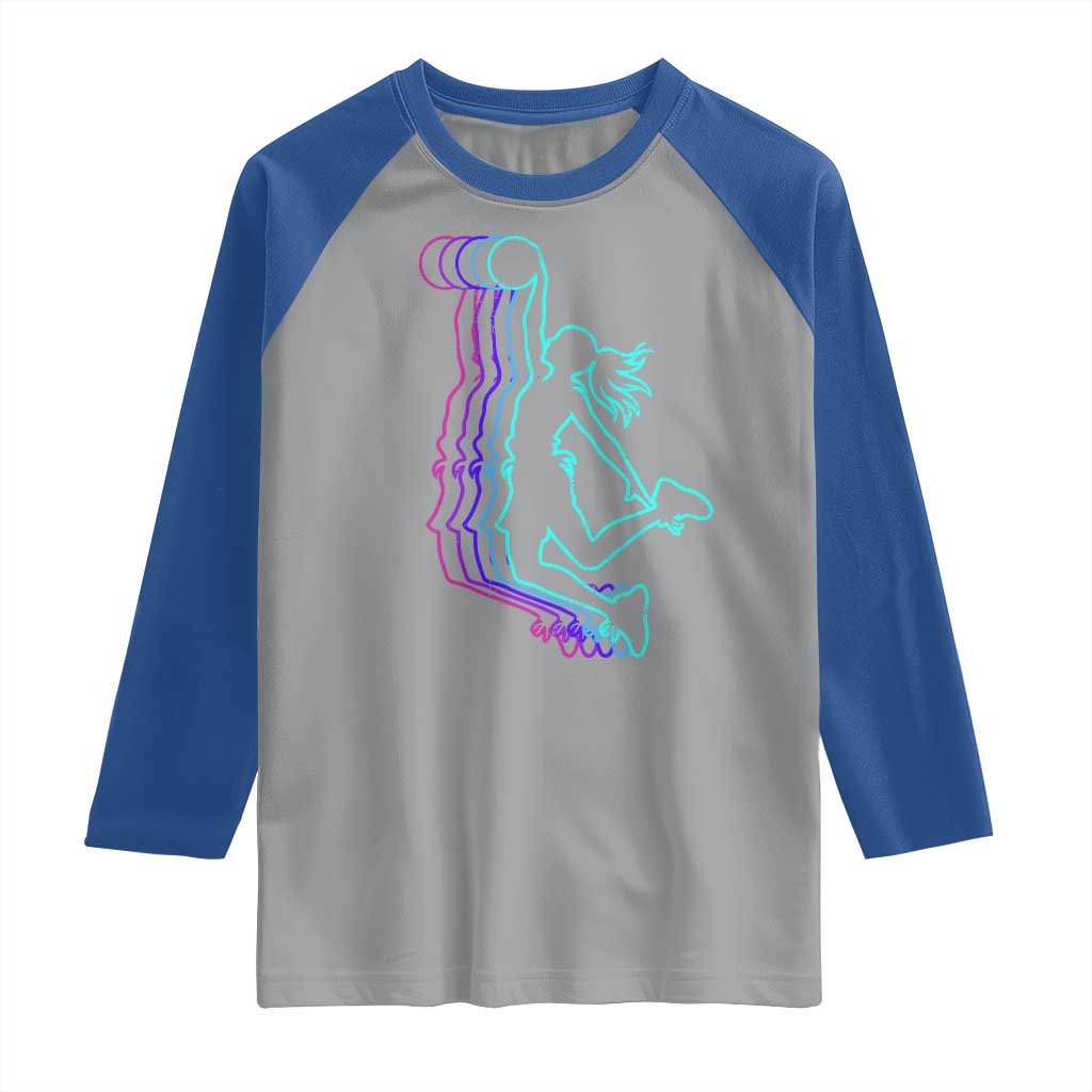 Basketball Girl Raglan Shirt Player Slam Dunk Teens Girls - Wonder Print Shop