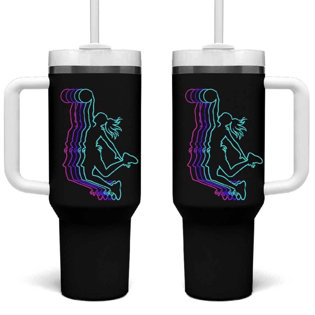 Basketball Girl Tumbler With Handle Player Slam Dunk Teens Girls - Wonder Print Shop