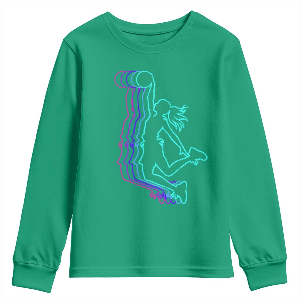 Basketball Girl Youth Sweatshirt Player Slam Dunk Teens Girls - Wonder Print Shop