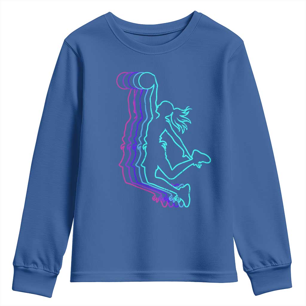 Basketball Girl Youth Sweatshirt Player Slam Dunk Teens Girls - Wonder Print Shop