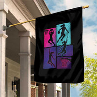 Basketball Girls Garden Flag Retro Neon Girl Dunk Hoop Sports - Wonder Print Shop