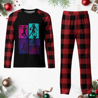 Basketball Girls Plaid Pajama Set Retro Neon Girl Dunk Hoop Sports - Wonder Print Shop