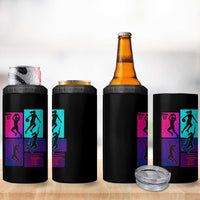 Basketball Girls 4 in 1 Can Cooler Tumbler Retro Neon Girl Dunk Hoop Sports - Wonder Print Shop