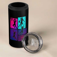 Basketball Girls 4 in 1 Can Cooler Tumbler Retro Neon Girl Dunk Hoop Sports - Wonder Print Shop