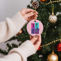 Basketball Girls Ceramic Ornament Retro Neon Girl Dunk Hoop Sports - Wonder Print Shop