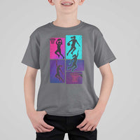 Basketball Girls T Shirt For Kid Retro Neon Girl Dunk Hoop Sports - Wonder Print Shop