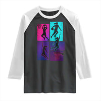 Basketball Girls Raglan Shirt Retro Neon Girl Dunk Hoop Sports - Wonder Print Shop