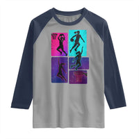 Basketball Girls Raglan Shirt Retro Neon Girl Dunk Hoop Sports - Wonder Print Shop