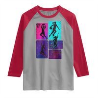 Basketball Girls Raglan Shirt Retro Neon Girl Dunk Hoop Sports - Wonder Print Shop