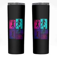 Basketball Girls Skinny Tumbler Retro Neon Girl Dunk Hoop Sports - Wonder Print Shop