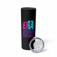 Basketball Girls Skinny Tumbler Retro Neon Girl Dunk Hoop Sports - Wonder Print Shop