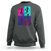 Basketball Girls Sweatshirt Retro Neon Girl Dunk Hoop Sports - Wonder Print Shop