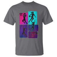 Basketball Girls T Shirt Retro Neon Girl Dunk Hoop Sports - Wonder Print Shop