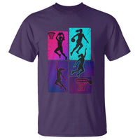 Basketball Girls T Shirt Retro Neon Girl Dunk Hoop Sports - Wonder Print Shop