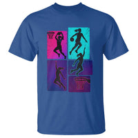 Basketball Girls T Shirt Retro Neon Girl Dunk Hoop Sports - Wonder Print Shop