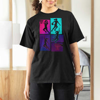 Basketball Girls T Shirt For Women Retro Neon Girl Dunk Hoop Sports - Wonder Print Shop