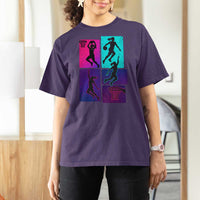 Basketball Girls T Shirt For Women Retro Neon Girl Dunk Hoop Sports - Wonder Print Shop
