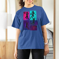 Basketball Girls T Shirt For Women Retro Neon Girl Dunk Hoop Sports - Wonder Print Shop