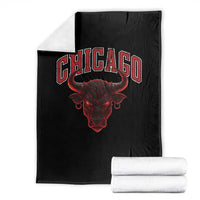 Retro Chicago Throw Blanket Bulls Mascot Team Spirit Vintage Basketball Fan - Wonder Print Shop