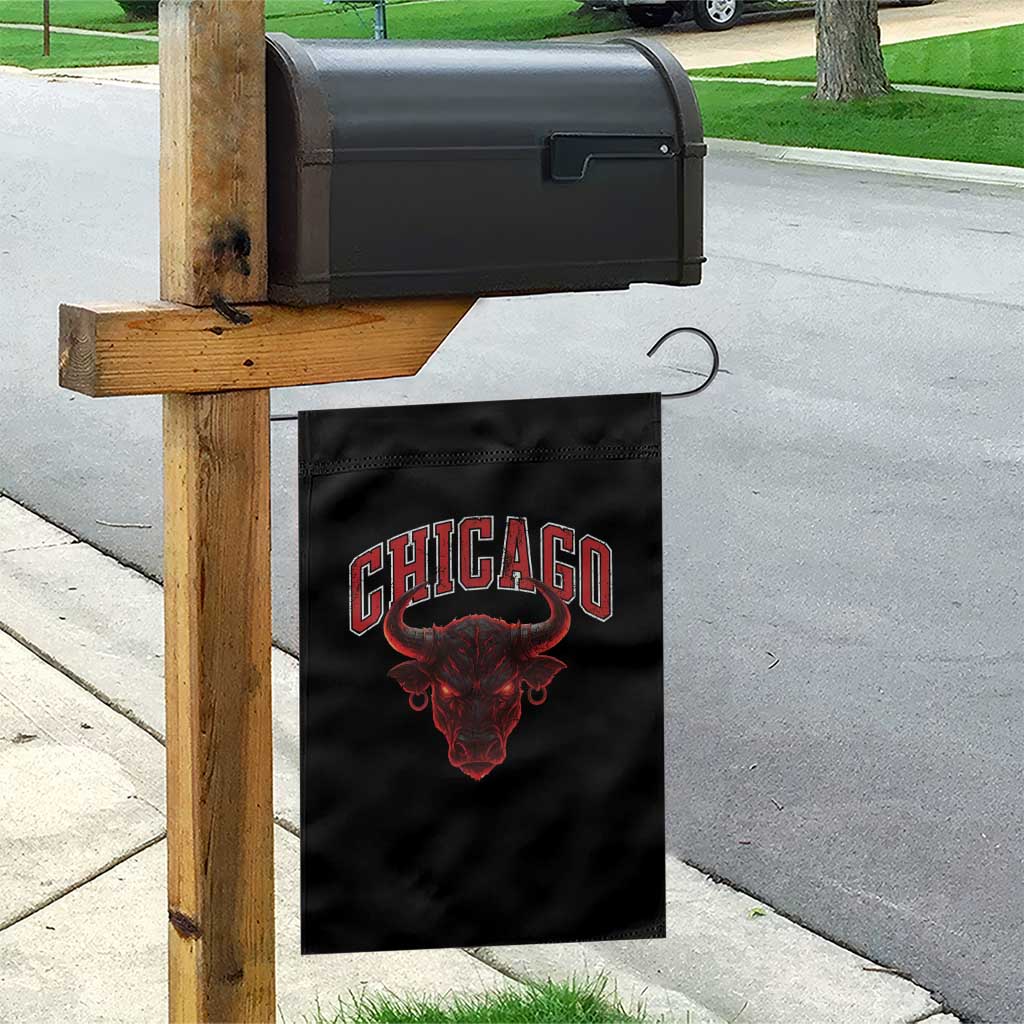 Retro Chicago Garden Flag Bulls Mascot Team Spirit Vintage Basketball Fan - Wonder Print Shop