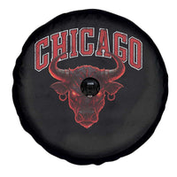 Retro Chicago Spare Tire Cover Bulls Mascot Team Spirit Vintage Basketball Fan - Wonder Print Shop