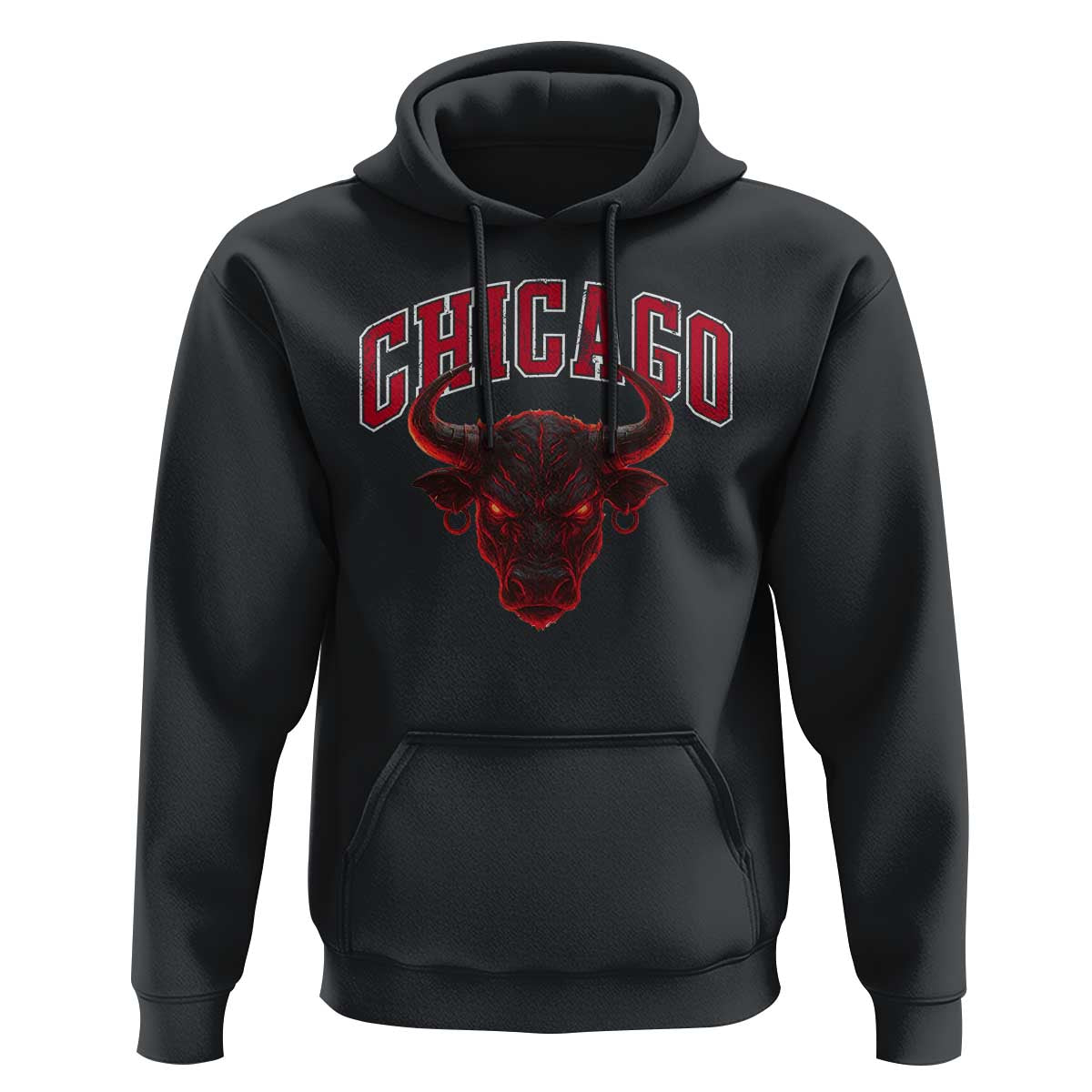 Retro Chicago Hoodie Bulls Mascot Team Spirit Vintage Basketball Fan - Wonder Print Shop