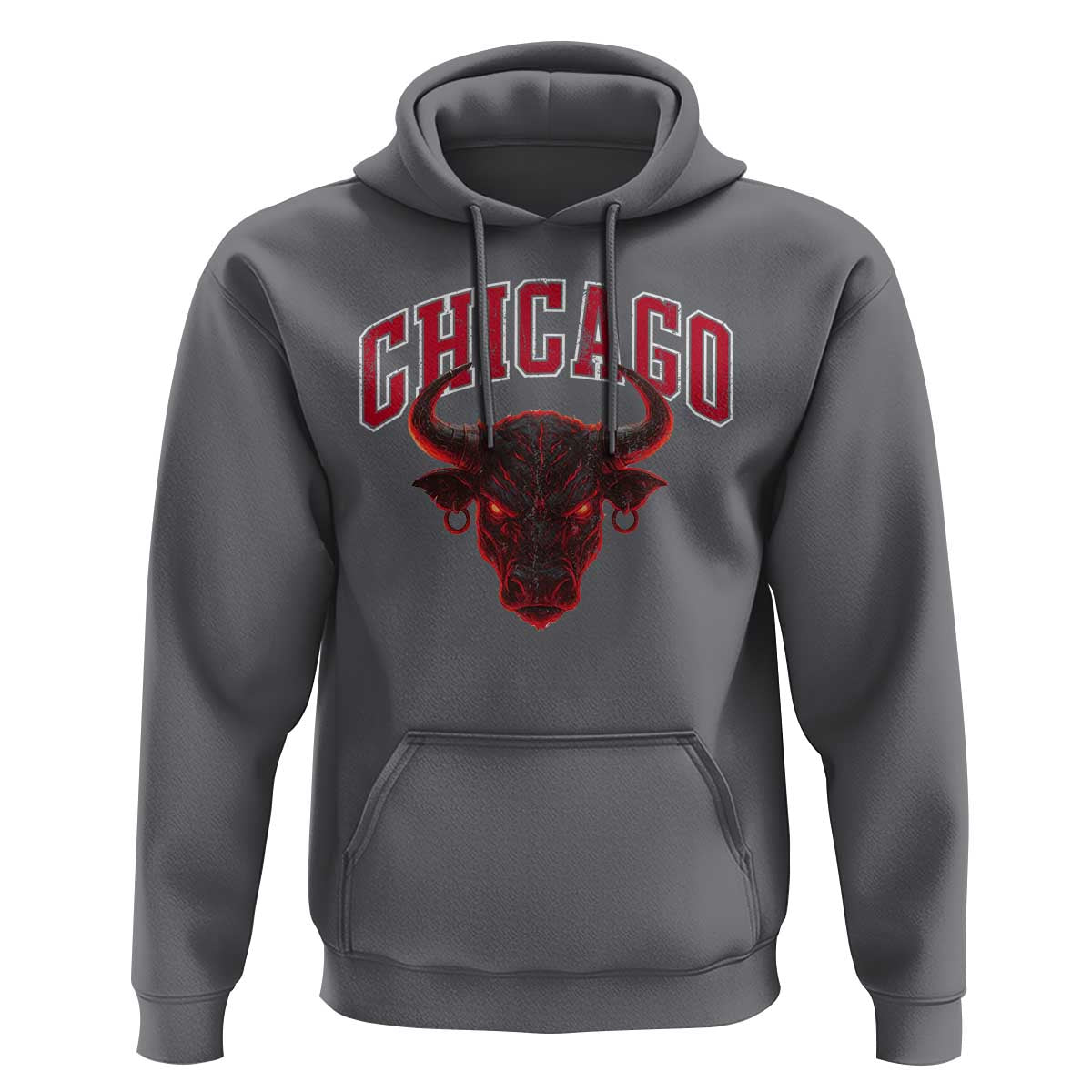 Retro Chicago Hoodie Bulls Mascot Team Spirit Vintage Basketball Fan - Wonder Print Shop
