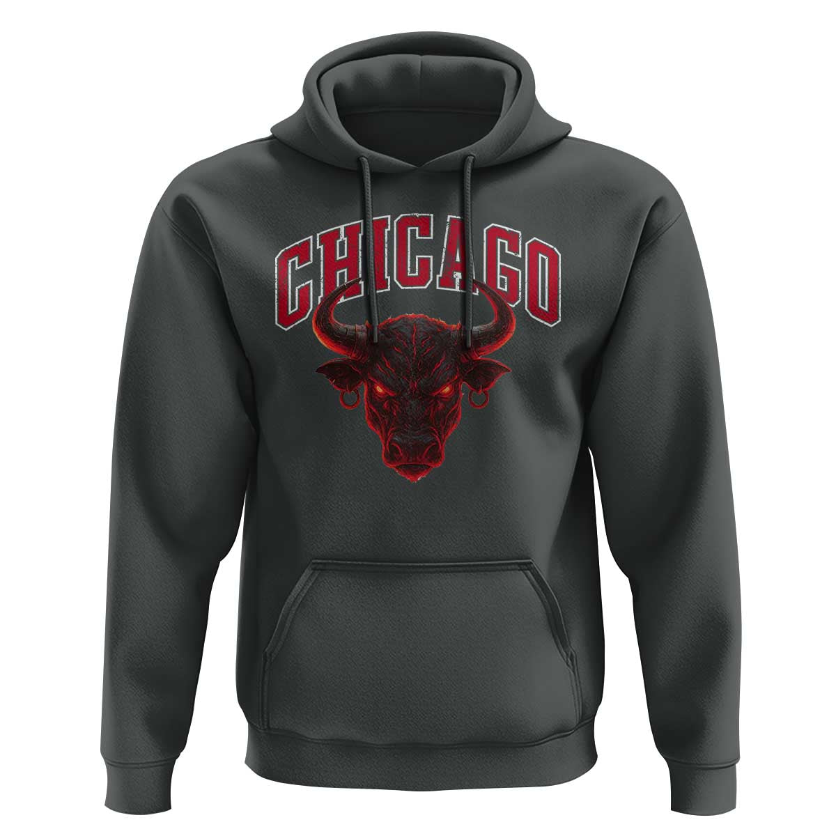 Retro Chicago Hoodie Bulls Mascot Team Spirit Vintage Basketball Fan - Wonder Print Shop