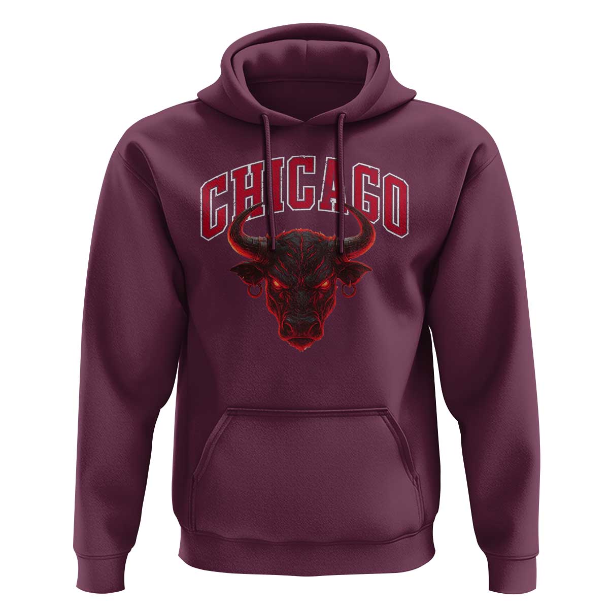 Retro Chicago Hoodie Bulls Mascot Team Spirit Vintage Basketball Fan - Wonder Print Shop